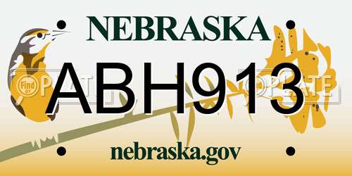 ABH913 Nebraska License Plate