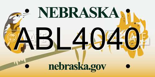 ABL4040 Nebraska License Plate