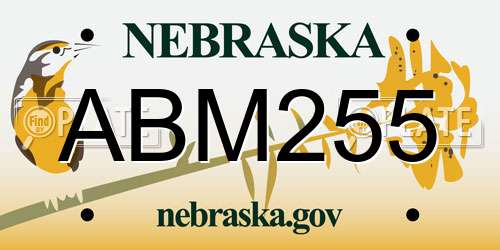ABM255 Nebraska License Plate
