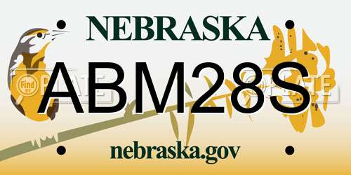ABM28S Nebraska License Plate