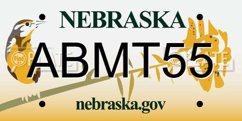 ABMT55 Nebraska License Plate