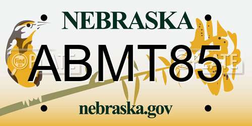 ABMT85 Nebraska License Plate