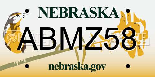 ABMZ58 Nebraska License Plate