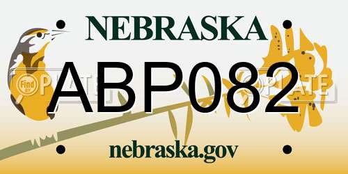 ABP082 Nebraska License Plate