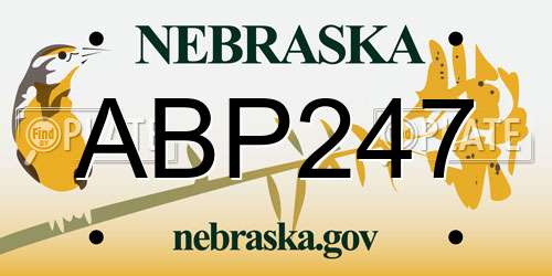 ABP247 Nebraska License Plate