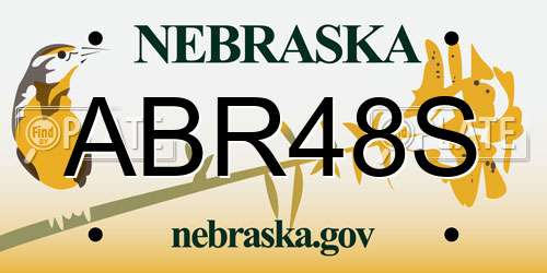 ABR48S Nebraska License Plate
