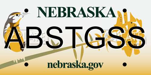 ABSTGSS Nebraska License Plate