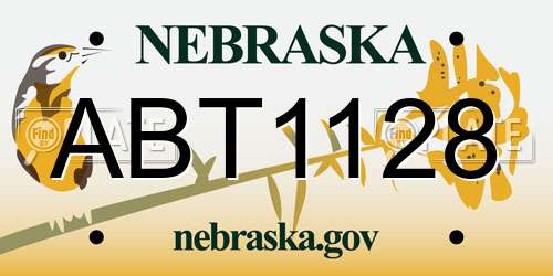 ABT1128 Nebraska License Plate