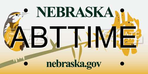 ABTTIME Nebraska License Plate