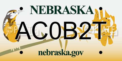 AC0B2T Nebraska License Plate