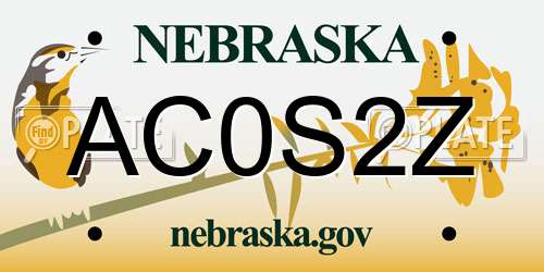 AC0S2Z Nebraska License Plate