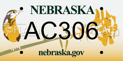 AC306 Nebraska License Plate