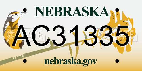 AC31335 Nebraska License Plate