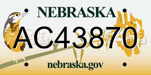 AC43870 Nebraska License Plate