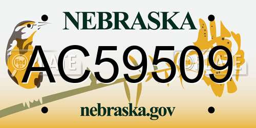 AC59509 Nebraska License Plate