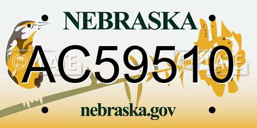 AC59510 Nebraska License Plate