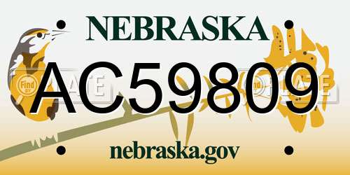 AC59809 Nebraska License Plate