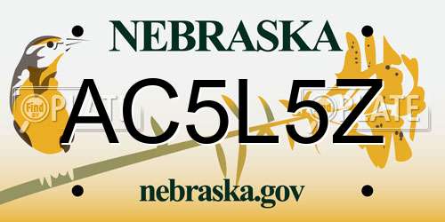 AC5L5Z Nebraska License Plate