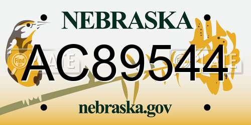 AC89544 Nebraska License Plate