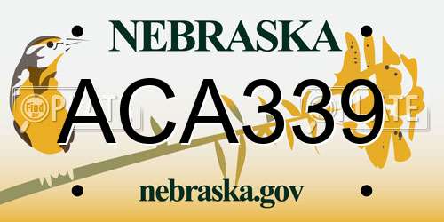 ACA339 Nebraska License Plate