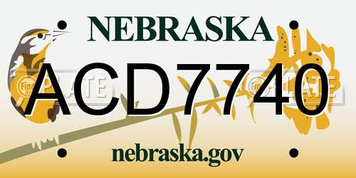 ACD7740 Nebraska License Plate