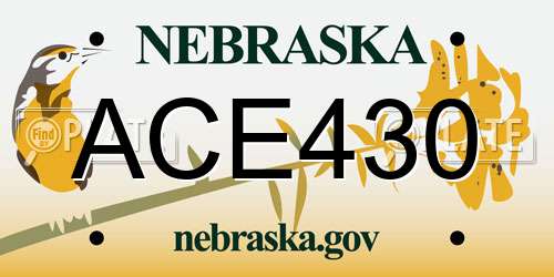 ACE430 Nebraska License Plate