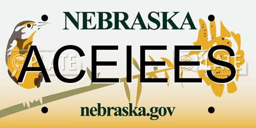 ACEIEES Nebraska License Plate