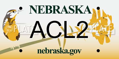 ACL2 Nebraska License Plate