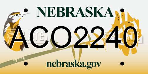 ACO2240 Nebraska License Plate