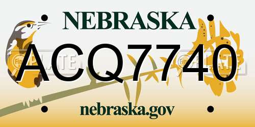 ACQ7740 Nebraska License Plate