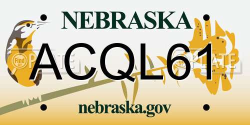 ACQL61 Nebraska License Plate