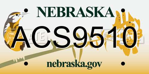 ACS9510 Nebraska License Plate