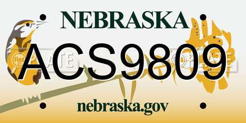 ACS9809 Nebraska License Plate