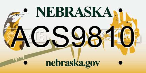ACS9810 Nebraska License Plate