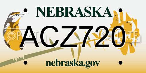ACZ720 Nebraska License Plate