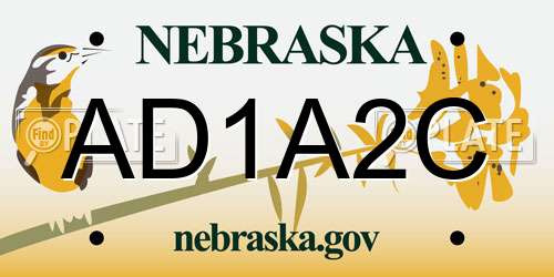 AD1A2C Nebraska License Plate