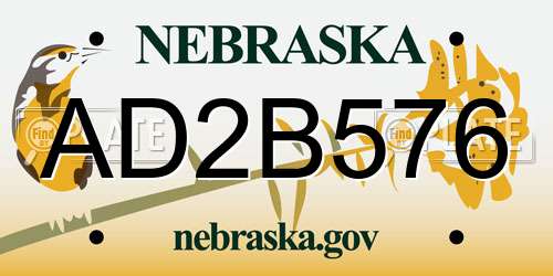 AD2B576 Nebraska License Plate