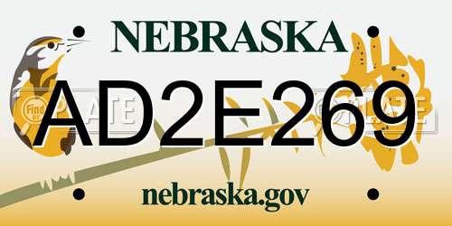 AD2E269 Nebraska License Plate