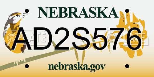AD2S576 Nebraska License Plate
