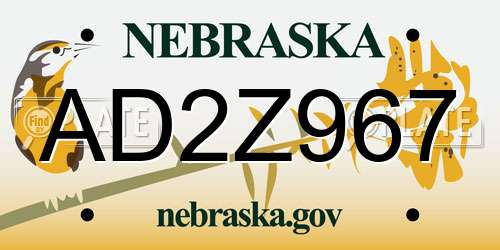 AD2Z967 Nebraska License Plate