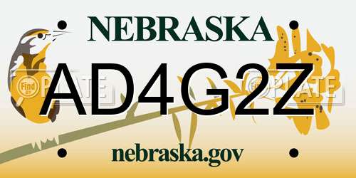 AD4G2Z Nebraska License Plate