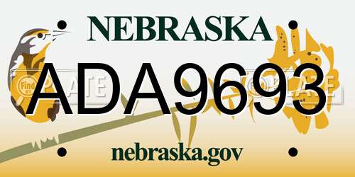 ADA9693 Nebraska License Plate