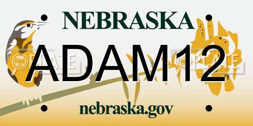 ADAM12 Nebraska License Plate