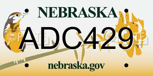 ADC429 Nebraska License Plate