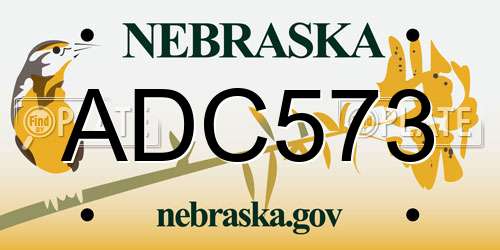 ADC573 Nebraska License Plate