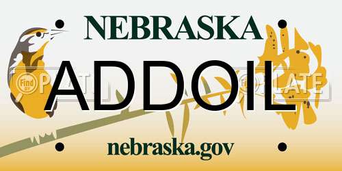 ADDOIL Nebraska License Plate
