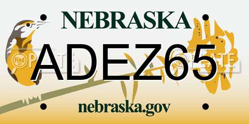 ADEZ65 Nebraska License Plate