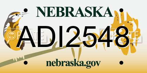 ADI2548 Nebraska License Plate
