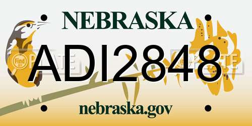 ADI2848 Nebraska License Plate