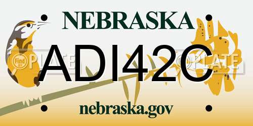 ADI42C Nebraska License Plate